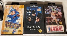 SEGA GENESIS CIB LOT ROCKETKNIGHT ADVENTURES BATMAN SPORTS TALK BASEBALL