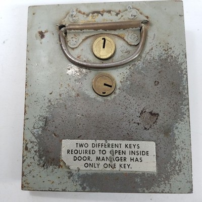 Vtg Mosler Safe Deposit Box Lock 586A Top Opening Door Large 6x7 2 Keys Needed