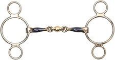 Shires Blue Sweet Iron Two Ring Gag Horse Bit - Anatomical LOZ Double Jointed