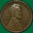 1916-S Lincoln Wheat Cent Fine F Coin #34917