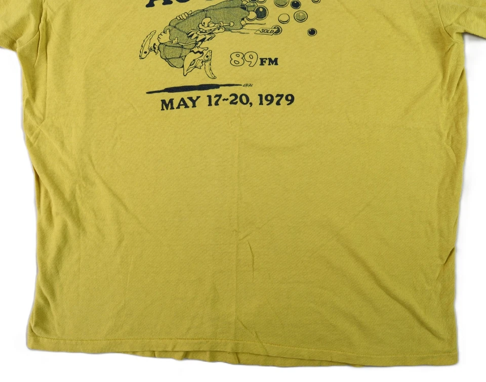 Camiseta De Colección 1979 EE. UU. Adulto XL KUSP Subasta 89 FM Payaso Amarillo Canicas Foto 2 de 4