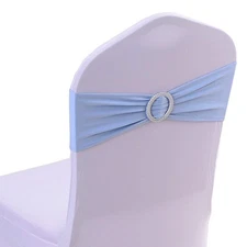 Tvoip 10pcs Chair Cover Stretch Band with Buckle Slider Sashes Bow Wedding Banqu