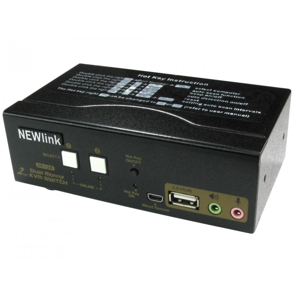 Cables Direct 2 Port Dual Screen HDMI KVM Switch 4K@60Hz