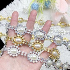 1 Roll 9m Long Shiny Plastic Rhinestone Trims Chain Sew DIY Craft Clothing Chic
