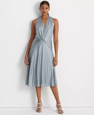 NEW Lauren Ralph Lauren Women's 10 Foil-Print Jersey Twist-Front Dress NWT $245