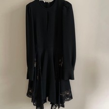 STELLA McCARTNEY Black Lace Dress S Long Sleeve High-Quality Condition Very Goo