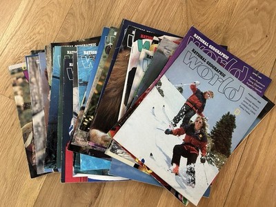 Lot of 35 Issues of Vintage Geographic World Magazine Magazines 1985 86 88 89 90