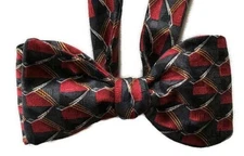 Silk Bow Tie "Rubicon" - One-of a Kind, Handmade - Pre-tied or Self-tie
