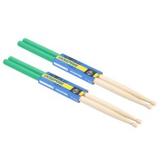 Wood Drumstick Anti Slip Handle Grips Drum Stick Wrap 5A Green 2 Pair