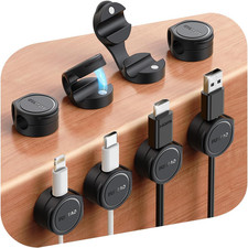 8-Pack Magnetic Silicone Cable Clips for Desk Organization  Wire Management