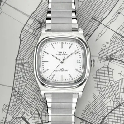 Timex Automatic 1983 E-Line Reissue (34mm) Silver Dial / Stainless