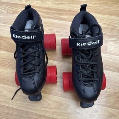 Riedell Dart Quad Rollschuhe schwarz rot Rollen Speed Skates Roller Derby UK3