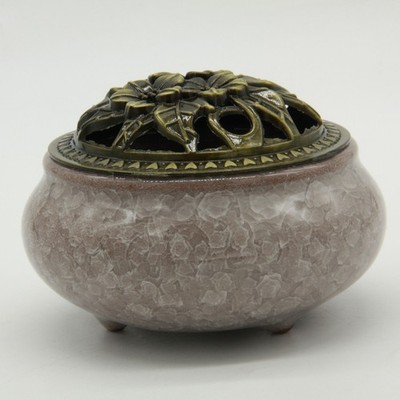 Stick Incense Burner Cone Incense Holder Home Ceramic Incense Holder（Brick lime）