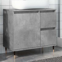 Badschrank Waschbeckenunterschrank Unterschrank Badezimmer Betongrau vidaXL