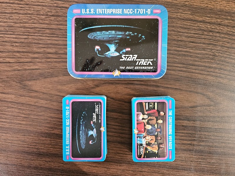 1992 Star Trek Next Generation TNG Playing Cards 2 Decks & Collectors Tin