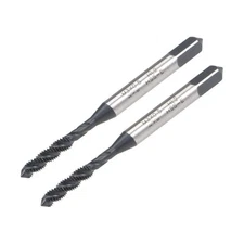 M3 x 0.5 Spiral Flute Tap HSS Nitriding Coated for Drilling Metric Tap 2Pcs