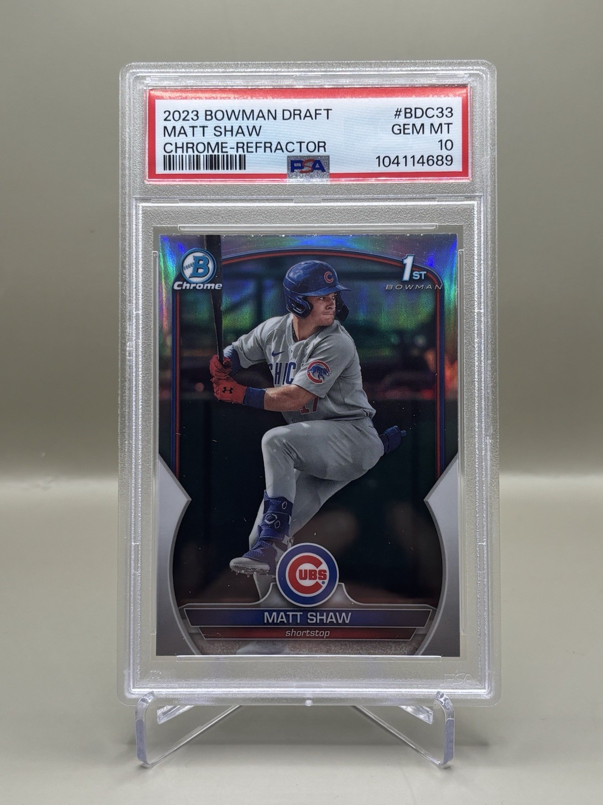 2023 Bowman Draft Chrome Matt Shaw 1st Refractor PSA 10