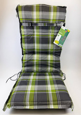 Sun Garden Hochlehnerauflage Grün Karo 120x50x8 cm Gartenstuhlpolster