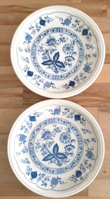 Biltons England 2 Plate 6.75'' Set Blue Onion Ironstone Lunch Snack Bread VTG