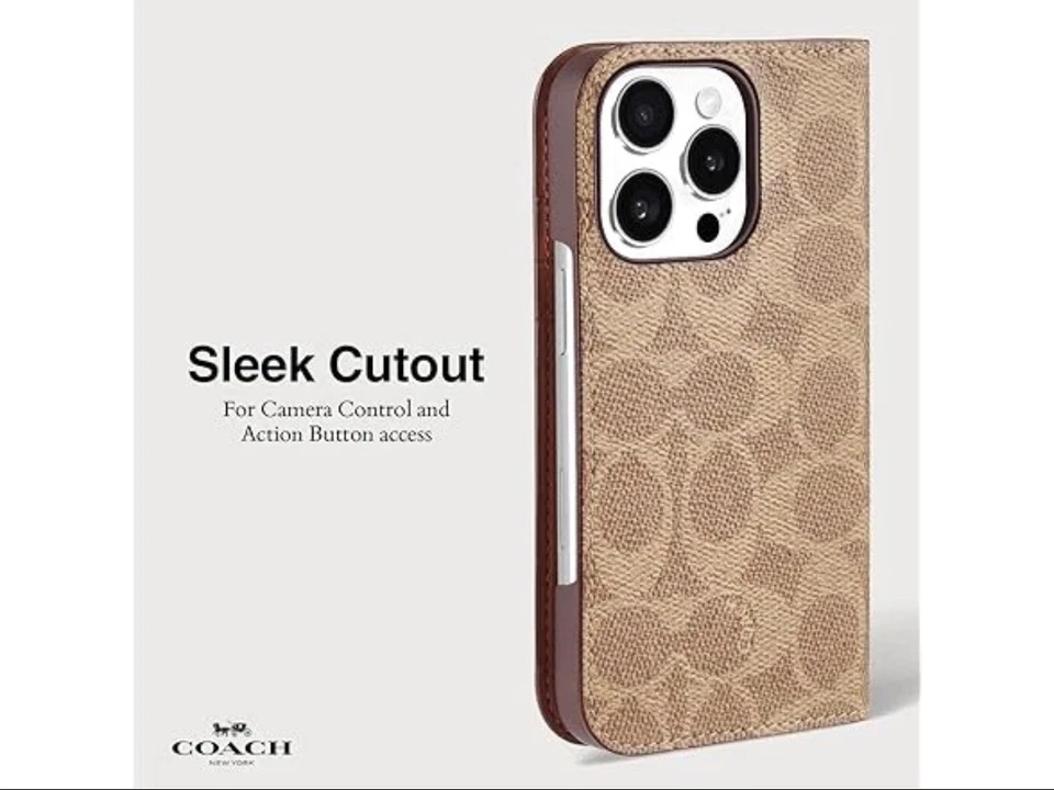 Coach Signature Canvas Wallet Folio Case for iPhone 16 Pro - Designer Phone Case - Image 2 of 4