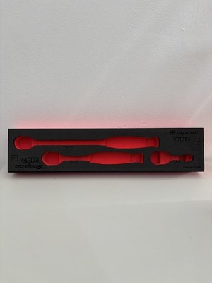 Snap-on FM103RT03BR Rot Schaumstoff Organizer Tablett NUR für 3 Stck. 1/4'' Antrieb Ratsche Set
