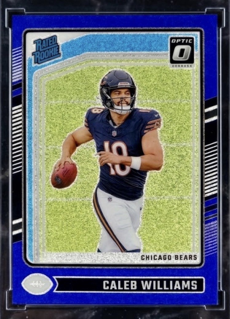 2024 Panini Donruss Optic - Rated Rookie Caleb Williams #201 Blue Glitter Prizm