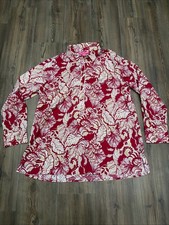 Lilly Pulitzer Giavana SZ-L UPF 50 Tunic Poinsettia Red Island Vibes 09037D 