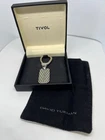 David Yurman Sterling Silver 925 Key Ring Keychain Chevron Design Vintage NIB