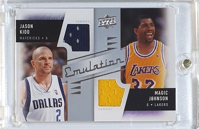 2008 Upper Deck Jason Kidd Magic Johnson #PATCH Game Worn Jersey - Rare