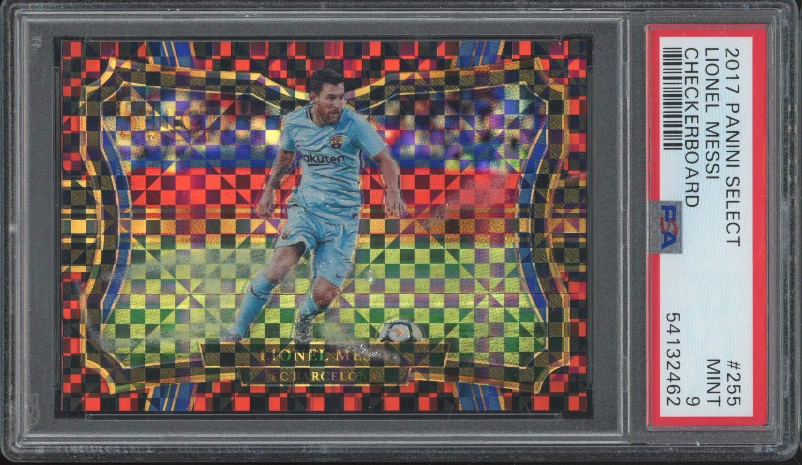 2017 Panini Select Checkerboard Prizm #255 Lionel Messi Mint PSA 9