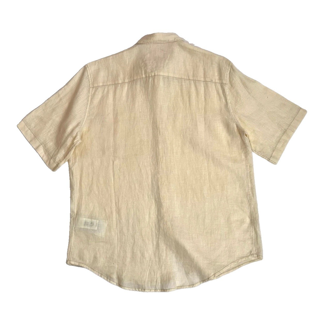 Diesel Men’s Linen Shirt SS Cream Size Medium Button Emblem Casual RRP £180 BNWT image 8