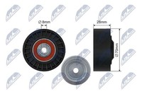 NTY Umlenk-/FüHrungsrolle Keilrippenriemen RNK-AU-064 FüR VW Multivan T5 7HM 7HN