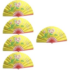 5pcs Chinese Traditional Fan Folding Hand Fan Chinese Hand Handheld Dancing