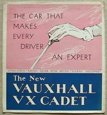 VAUXHALL VX CADET Car Sales Brochure Oct 1931 TICKFORD Drop Head Coupe TOURER