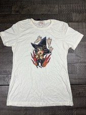 Mischief Made Cream Witch Cat Ghost Cotton T Shirt Tee Top Women's Size XL