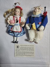 Vintage Smithsonian Alice in Wonderland Alice White Rabbit Ornaments 1990s