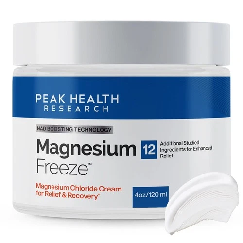 Magnesium Freeze - Topical Magnesium Cream with Niacinamide for Joints, Low B...