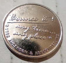 1992 Official Quarter Bouncer Bounce It! Any Time Any Place Coin Token