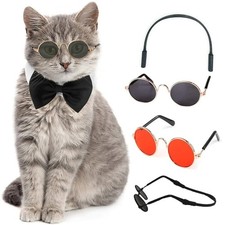 Non-Slip Cat Sunglasses Small Dog Kitten Glasses for Cosplay Photos