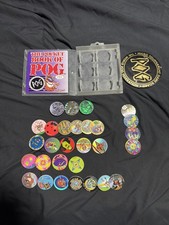 1990s Pogs Lot of 26 3 Plastic Slammers with Pog Case Book Mat Series 2 Marvel