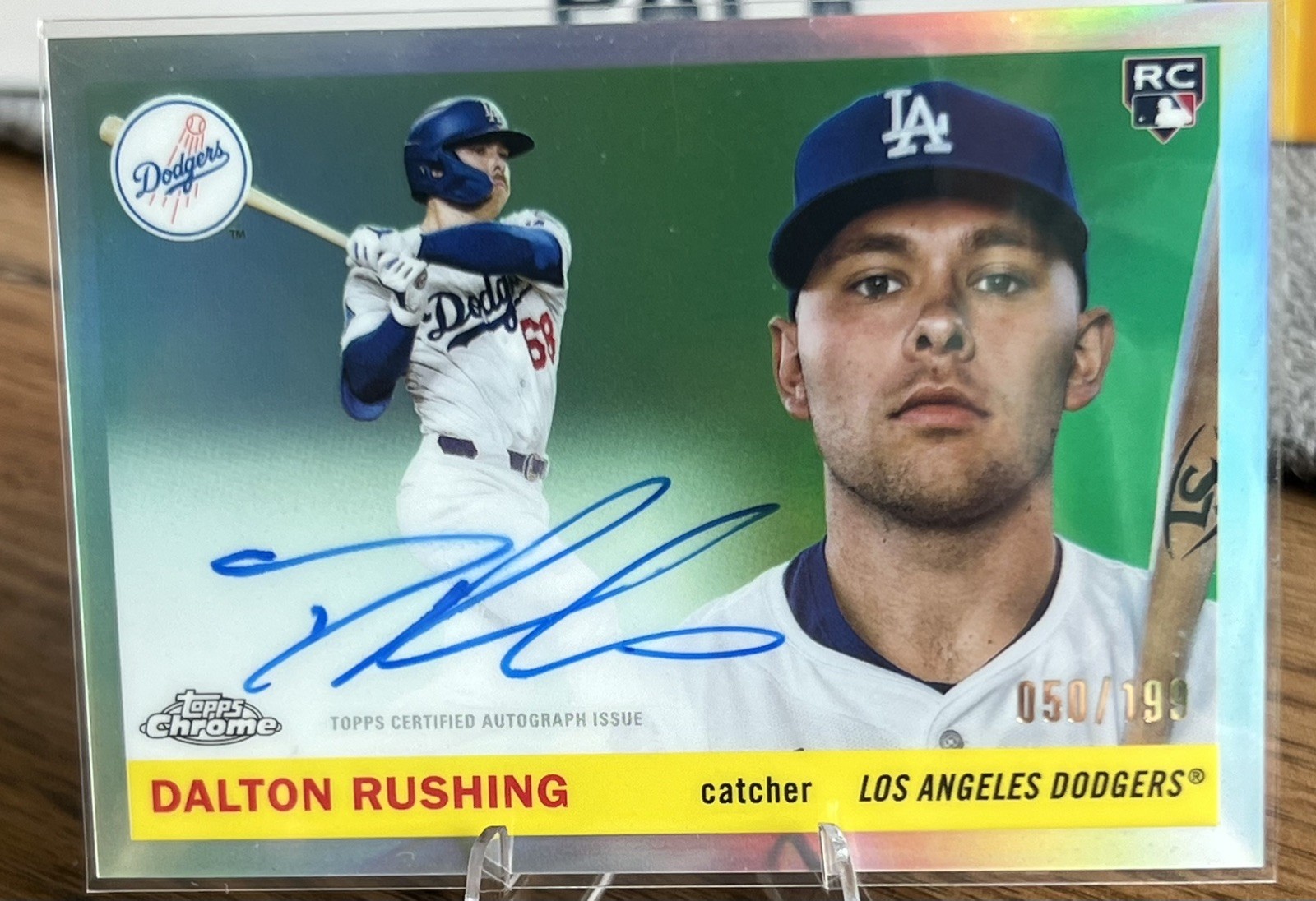 DALTON RUSHING 2025 Topps Chrome Platinum Refractor Auto #CPA-DA RC /199 Dodgers