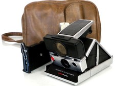 Polaroid SX-70 Land Camera With Sonar, Plus Case  Tripod Stand, Lot 860