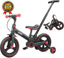 6 in 1 Toddler Bike with Push Handle for Kids 18-60 Months, 12" Foldable Balance