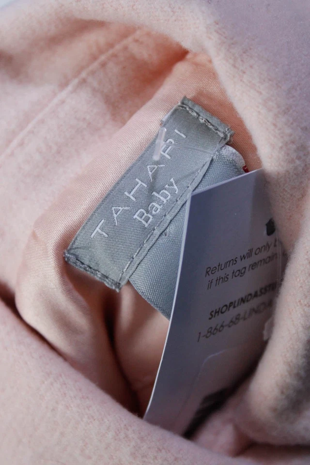 Abrigo Tahari Bebé Niñas Rosa Claro Cuello Pom-pom Manga Larga Talla 6-9M Foto 4 de 4