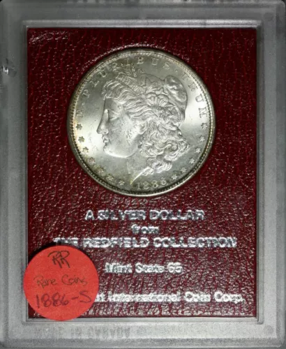 1886-S Morgan Dollar - Redfield Collection Red Holder NGC MS63