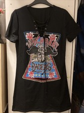 ^ Ladies Racers black lace up T/shirt dress by Pretty Little Thing size S/M