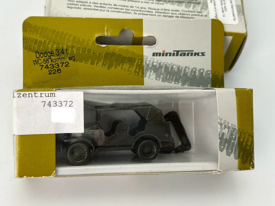 Herpa Minitanks Dodge 3/4 t WC 56 Komm. wg 743372 226 in OVP - Bild 1 von 1