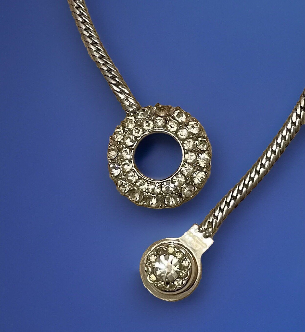 Unique Vintage Toggle Snap Button Rhinestone Neck… - image 1