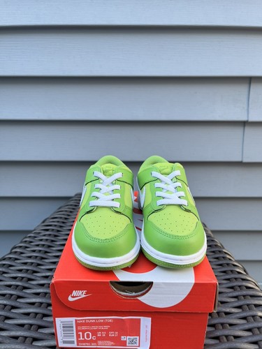 Nike Dunk Low TD Chlorophyll White Vivid Green DH9761-301 Toddler Size 10Cð¥ | eBay