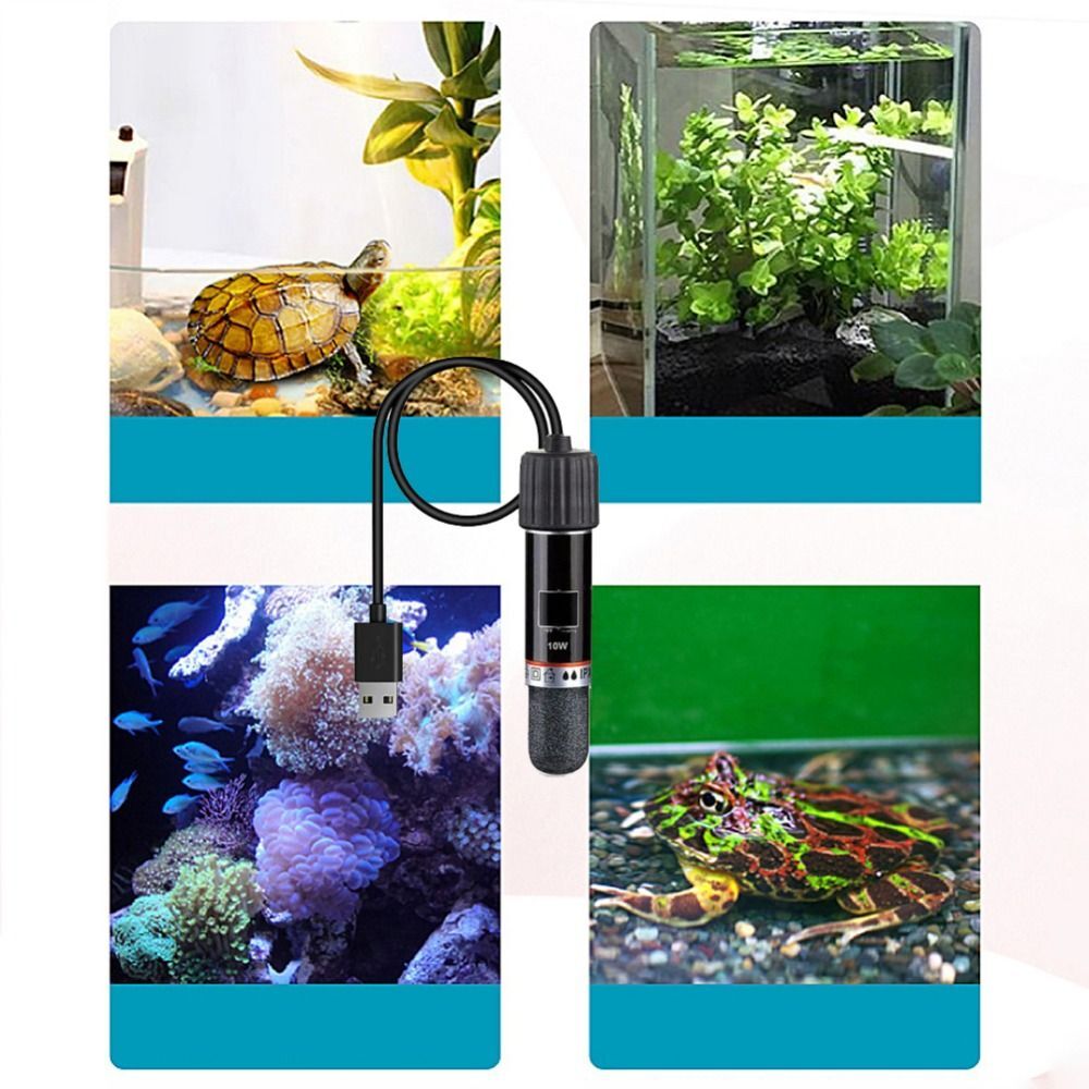 Black 26°C Constant Temperature Heater USB Aquarium Heater for Turtles